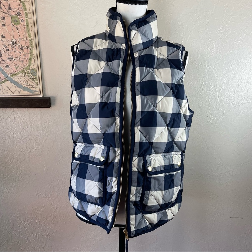 Buffalo check puffer vest.